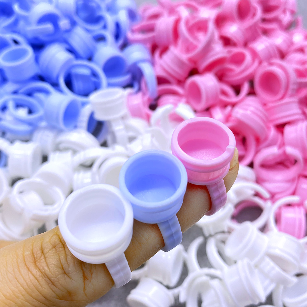 Eyelash Extension With Glue - 100Pcs Glue Rings For Lashes Grafting