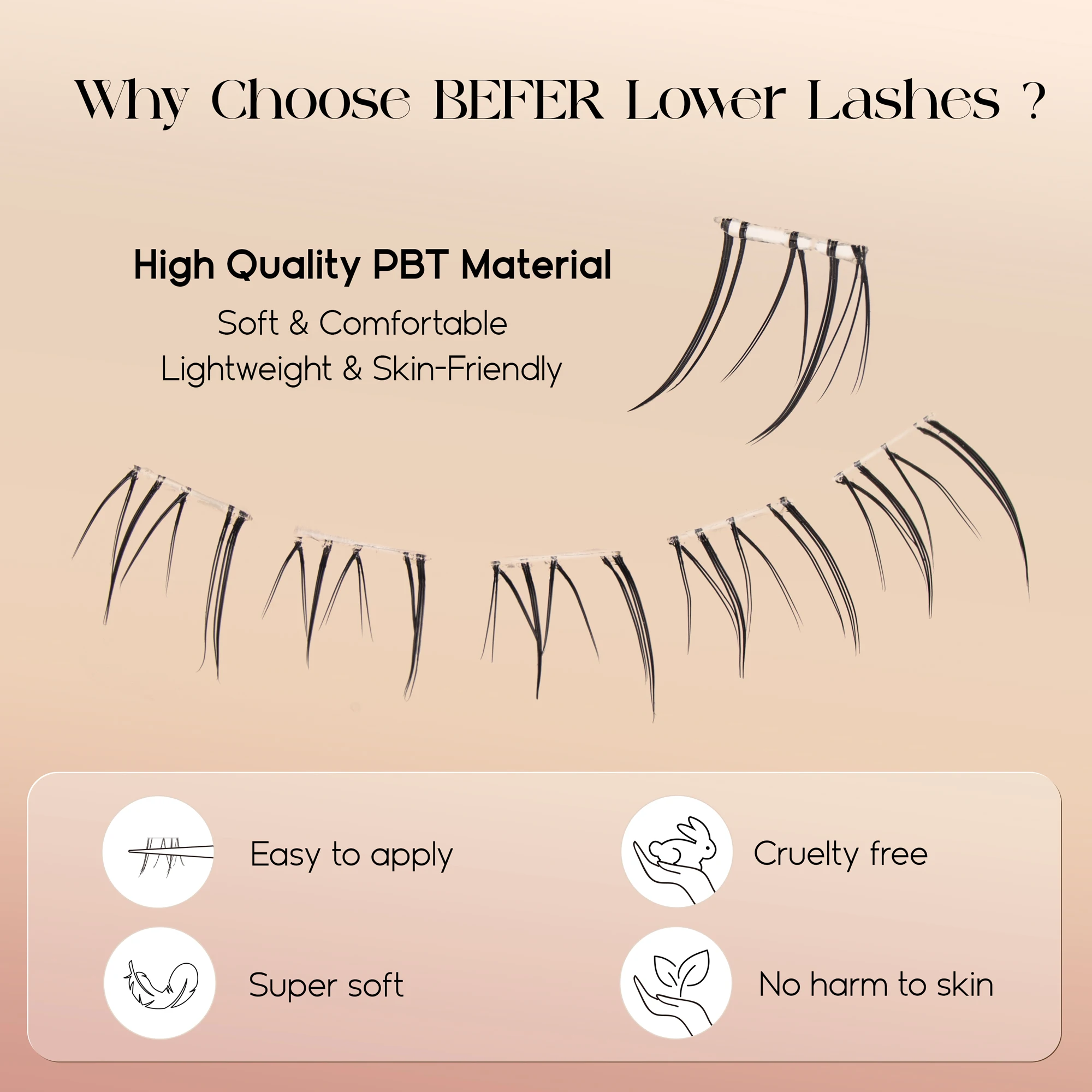 Befer No Glue Needed Lower Las - Eyelash Extension With Glue 评论和价格
