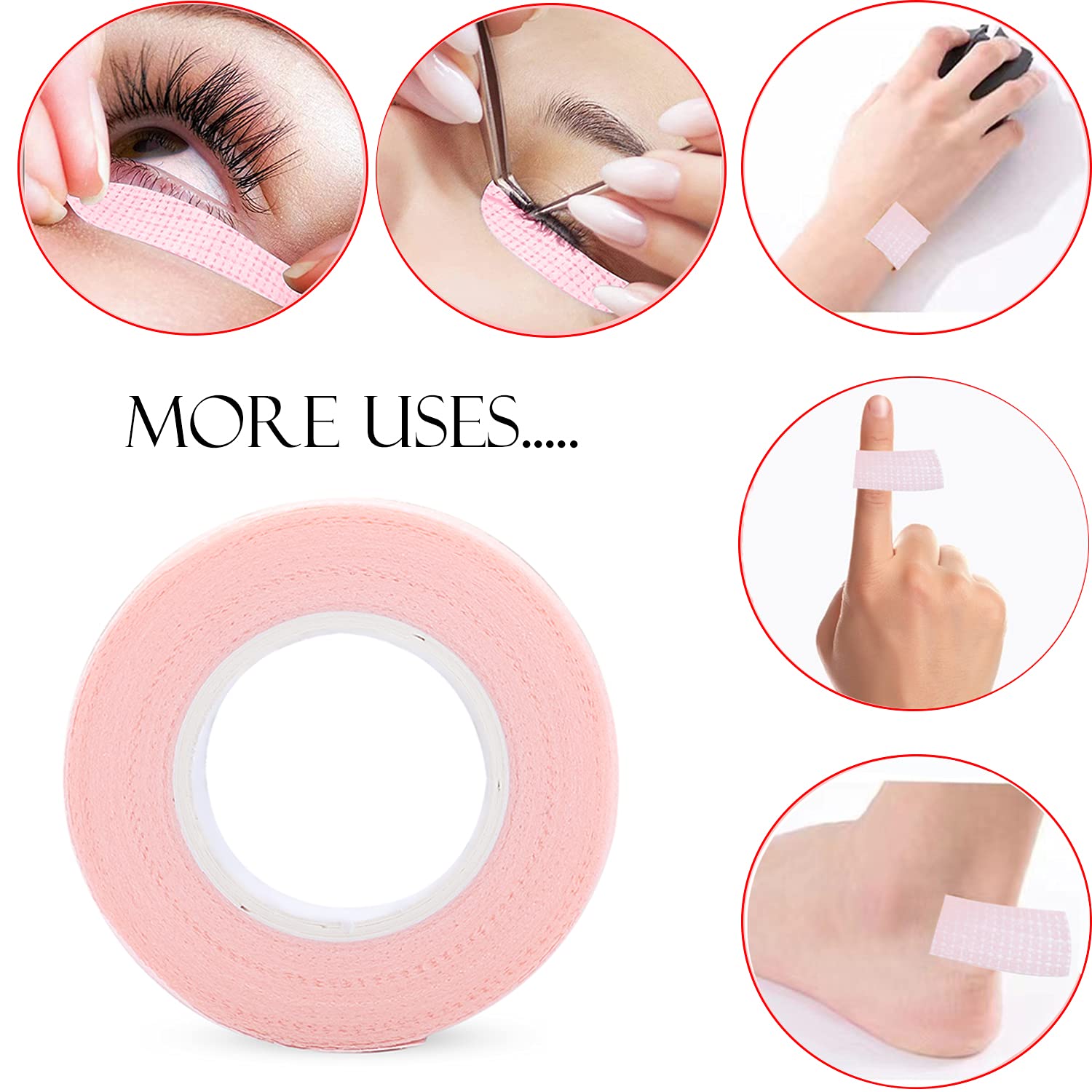 6 Rolls Eyelash Tape,Adhesive  - Eyelash Extension With Glue 评论和价格