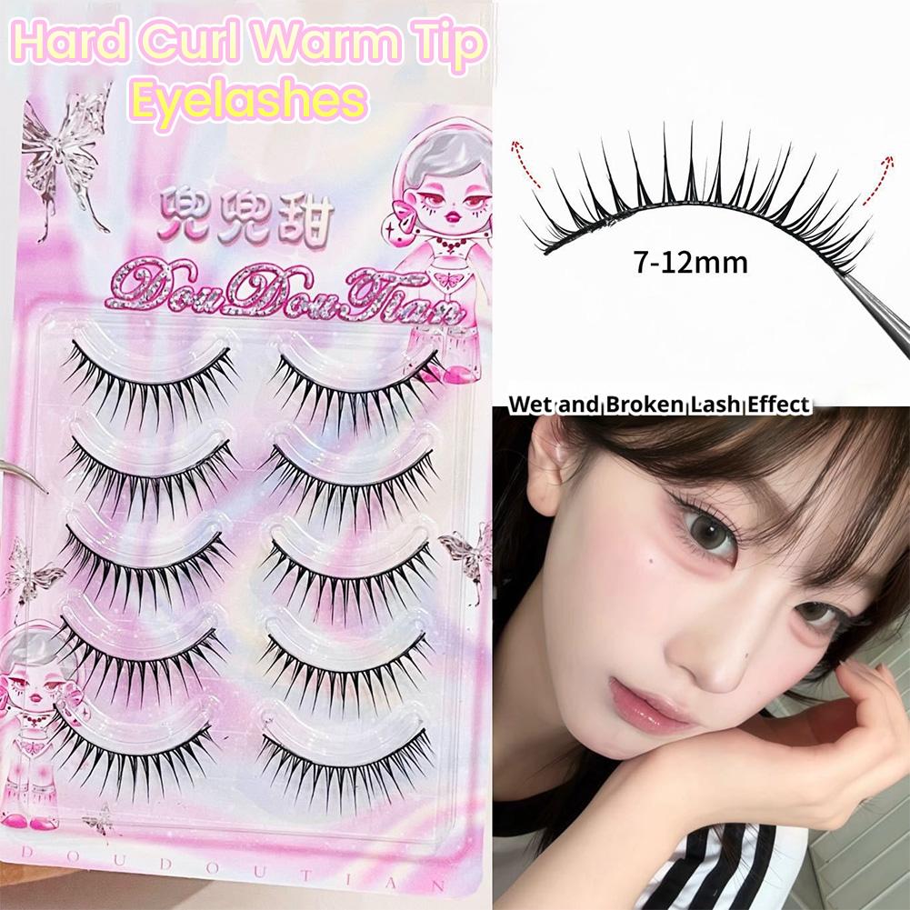 5 Pairs Korean Manga False Eye - Eyelash Extension Korean 评论和价格