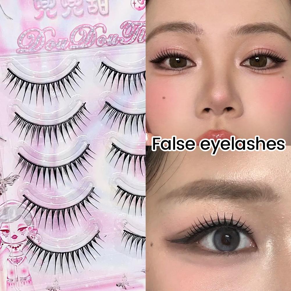 5 Pairs Korean Manga False Eye - Eyelash Extension Korean 评论和价格