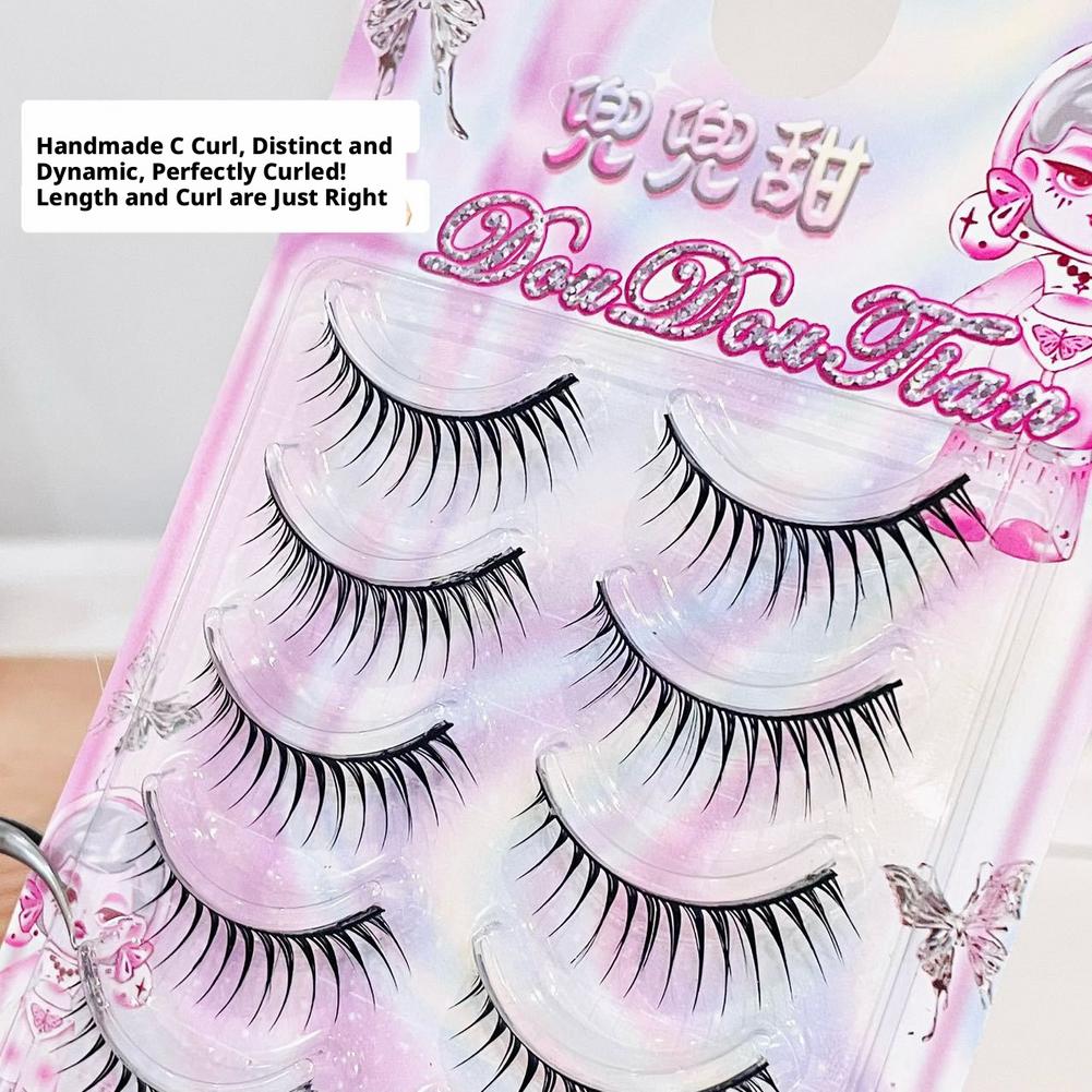 5 Pairs Korean Manga False Eye - Eyelash Extension Korean 评论和价格
