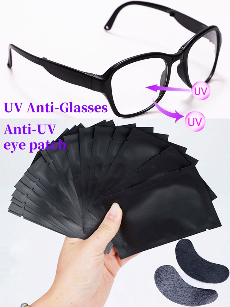 50 pairs Padding UV Black Patc - Eyelash Extension With Glasses 评论和价格