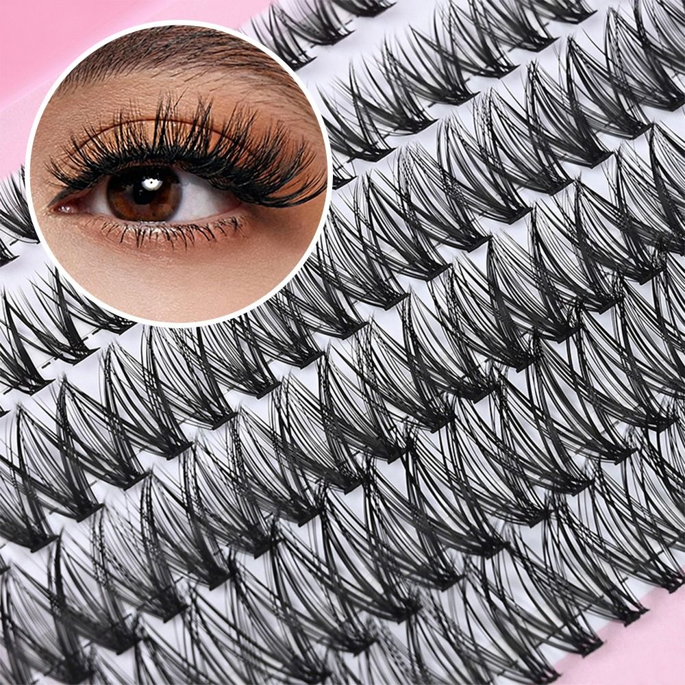 12 Rows Natural Look False Eye - Eyelash Extension Wispy Look 评论和价格