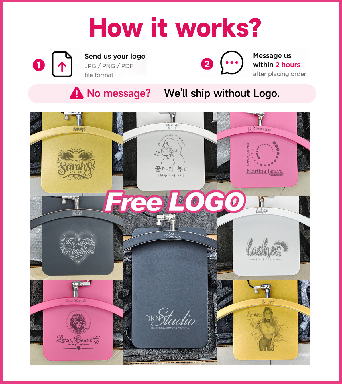 Free LOGO Hidden Cable LED Hal - Eyelash Extension No 11 评论和价格