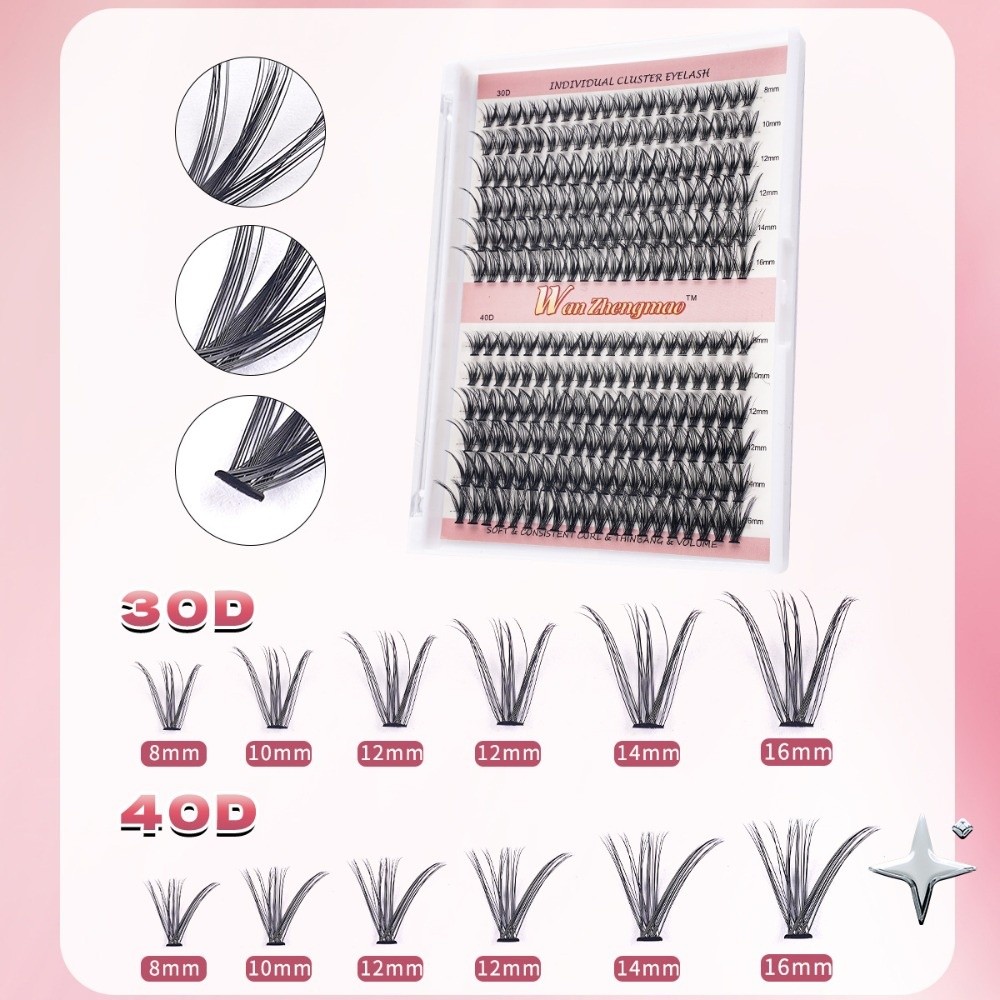 8-16mm Length False Eyelashes  - Eyelash Extension Wispy Look 评论和价格